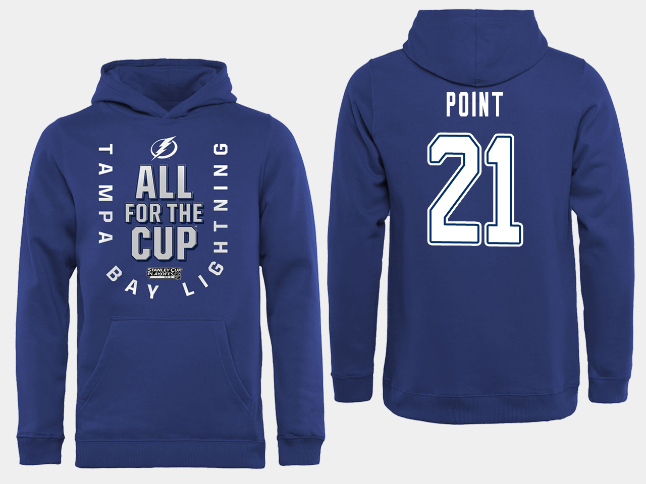 NHL Men adidas Tampa Bay Lightning #21 Point blue All for the Cup Hoodie->tampa bay lightning->NHL Jersey